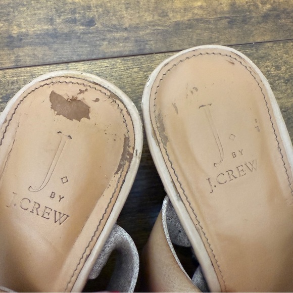 J.Crew Tan Strap Sandals Block Heel Ankle Strap Faux Leather Boho 70s Style Sz 9 - Picture 2 of 10